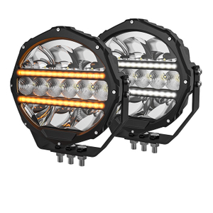 9 inch Round Driving Lights with Amber White Position Light JG-D090-C
